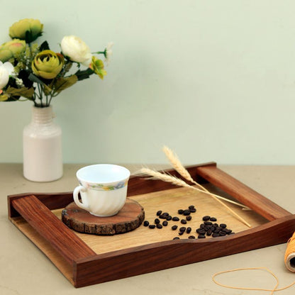 handcrafted wooden serving tray in Mango Wood