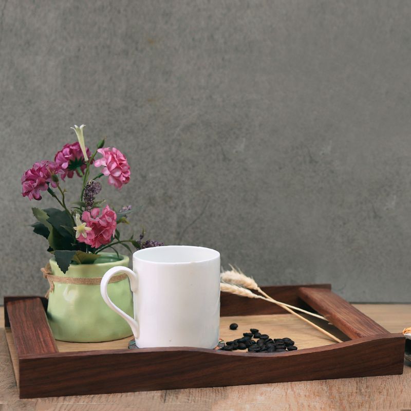 handcrafted wooden serving tray in Mango Wood