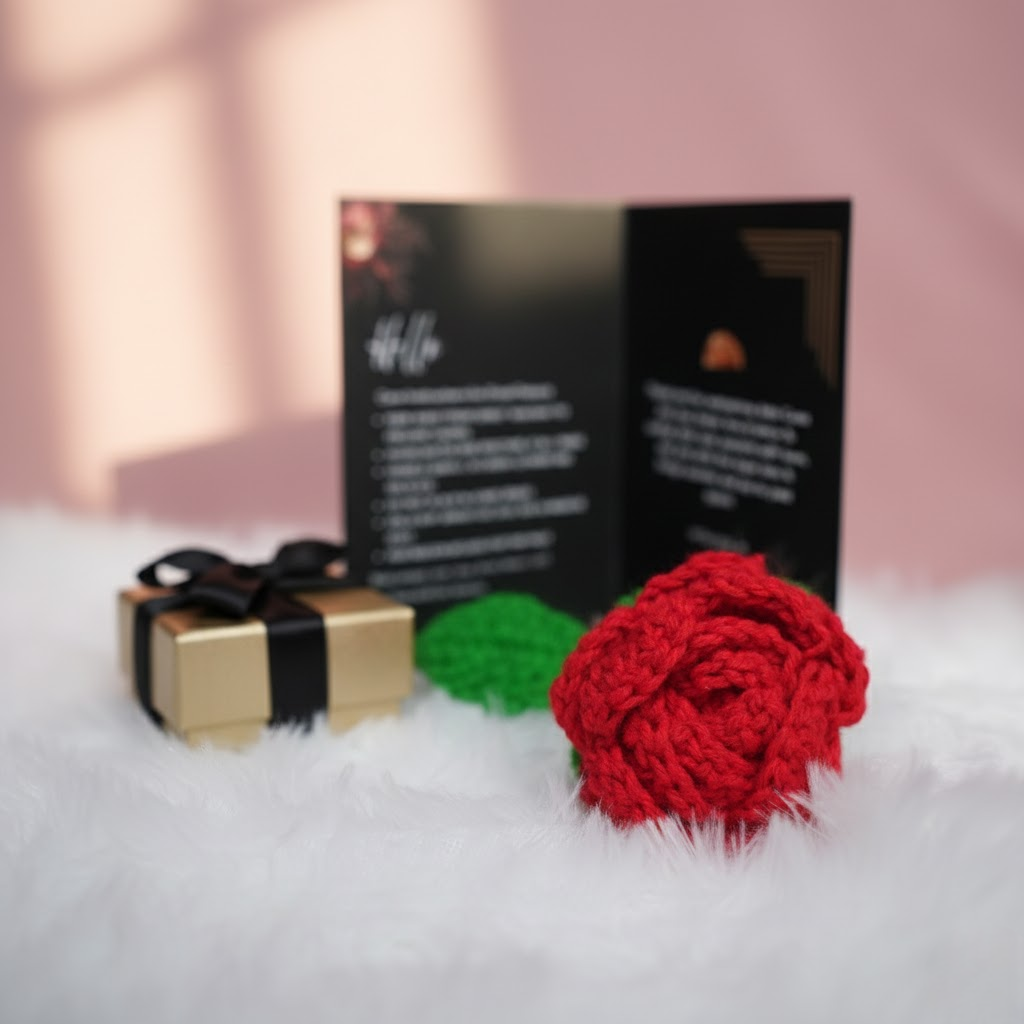 Handcrafted Red Crochet Rose – Forever Flower Décor | ArteCasa
