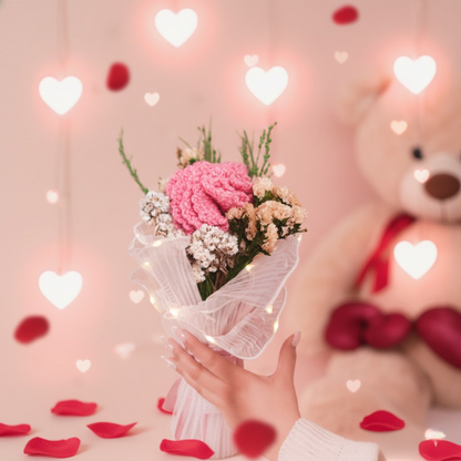 Pink Whisper Crochet Carnations – Handcrafted Forever Flower Décor | ArteCasa