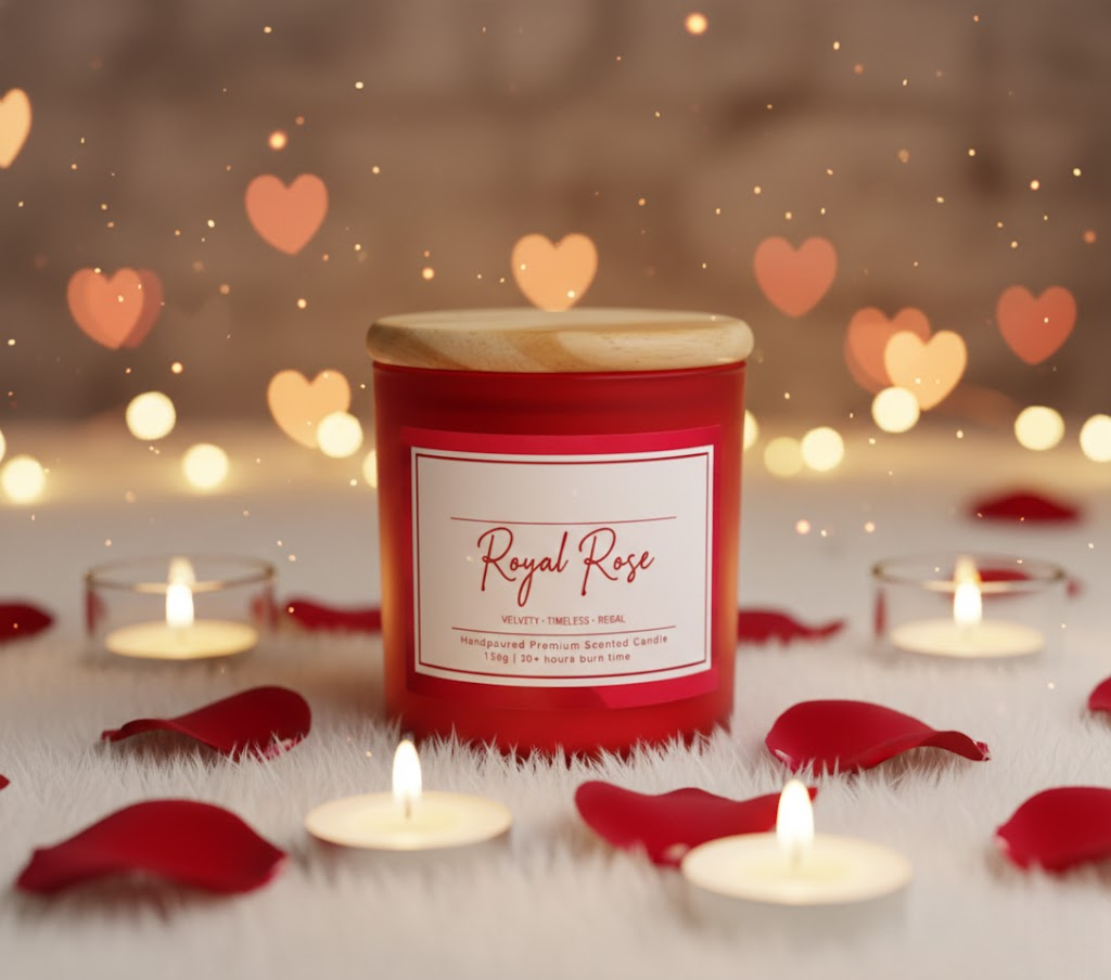 Velvet Ember Candle – Luxury Red Glass Candle | Artecasa