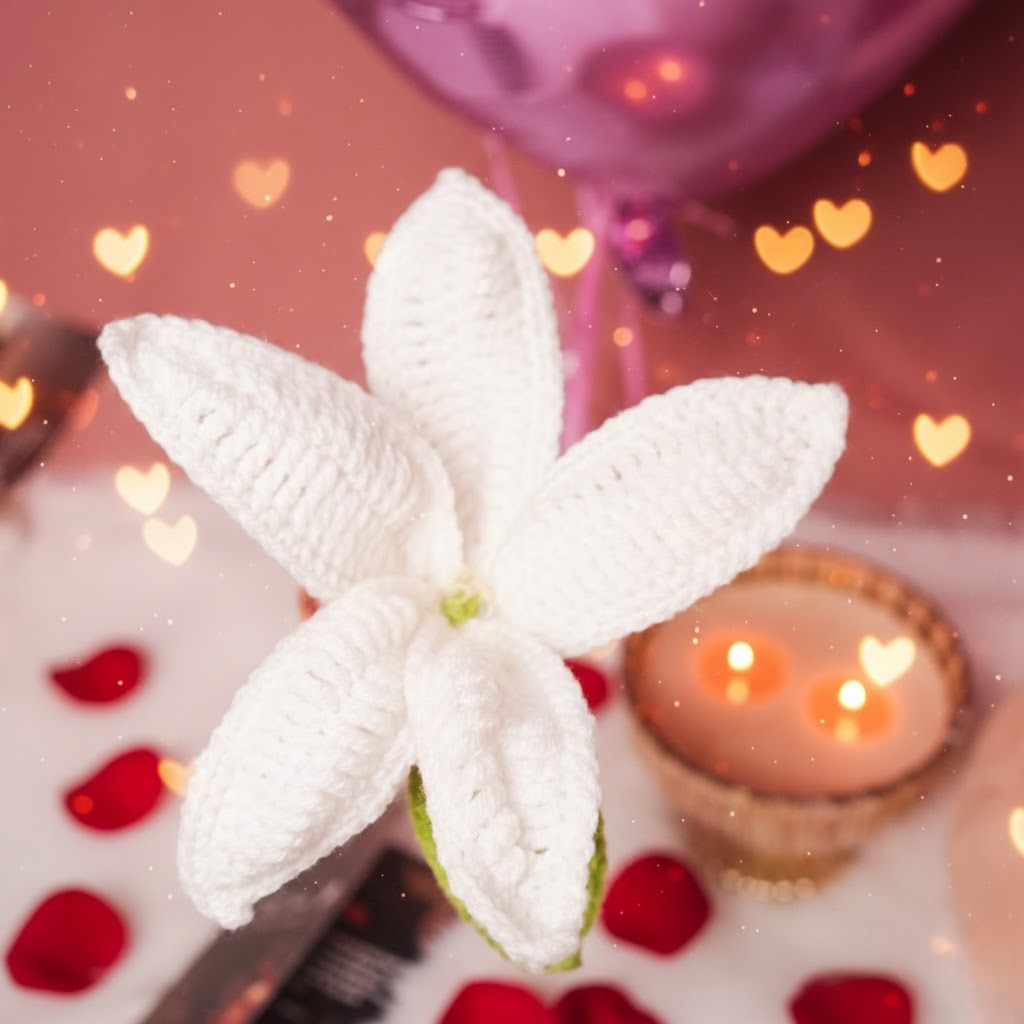 Handcrafted Crochet Lily – White Forever Flower | ArteCasa