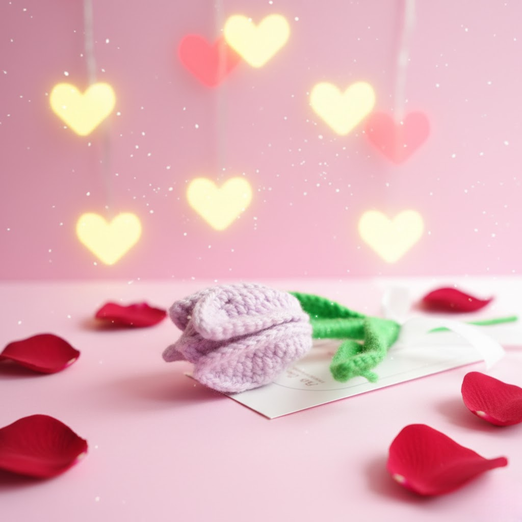 Handcrafted Tulip Crochet – Light Purple Forever Flower | ArteCasa