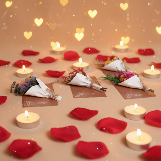 Everlasting Flowers Greeting Card Set of 5 | Dried Flower Greeting Cards