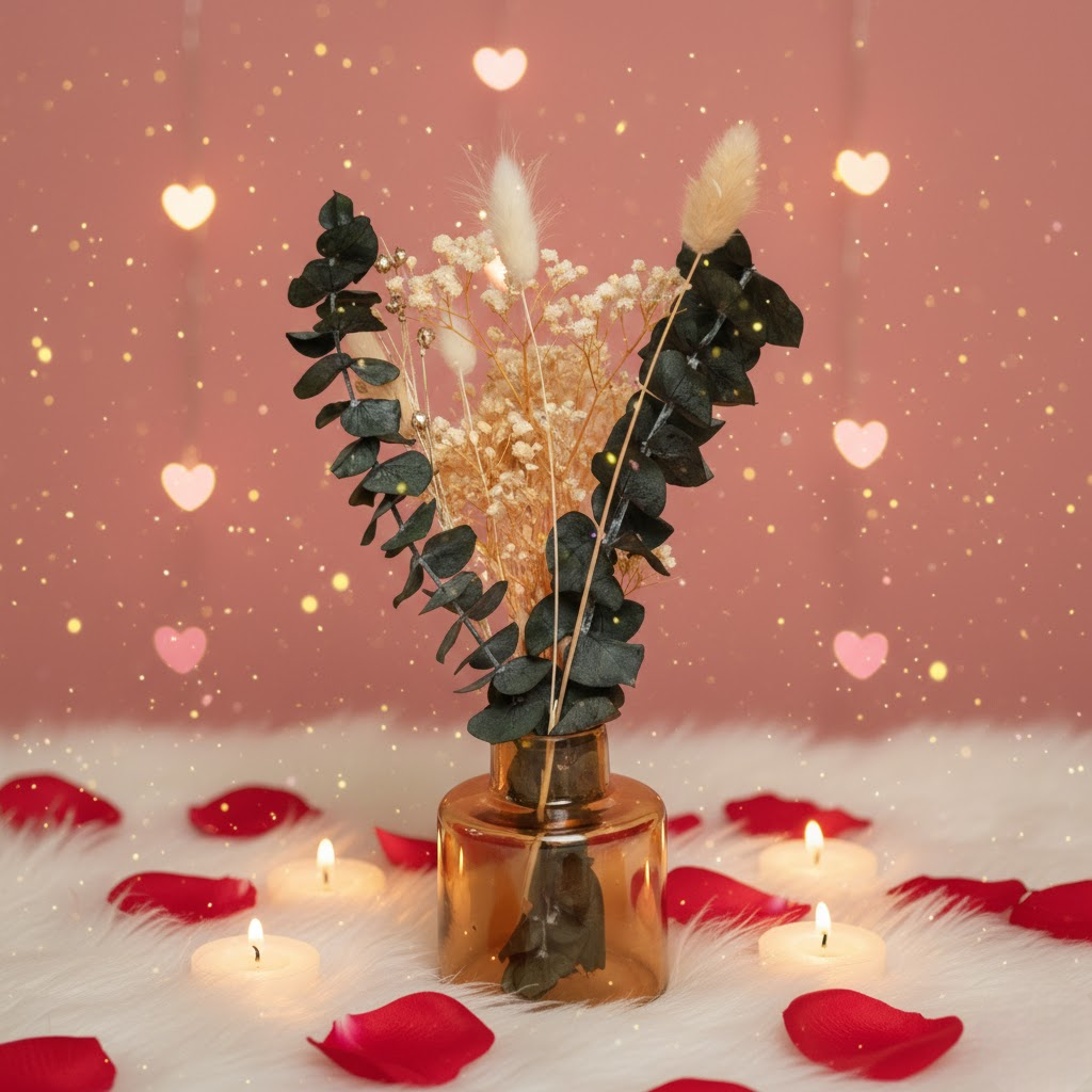 Little Blossom Vase gift box – Glass Vase with Dried Flowers