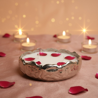 Chandi Urli Candle – Silver Urli Candle for Festive Décor | Artecasa