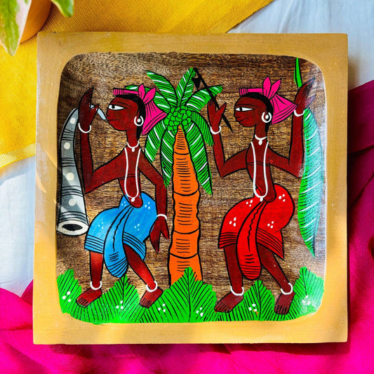 Jashn - Square Wood Platter / Trinket Tray