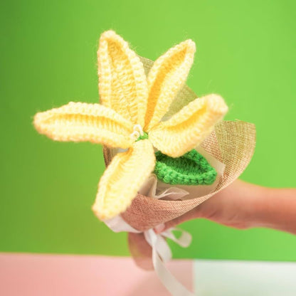 Handcrafted Crochet Lily – Yellow Forever Flower | ArteCasa