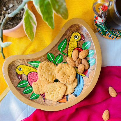 Maitri -  Moon-Shaped Wood Platter / Trinket Tray