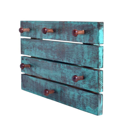 Antique Finish Mango Wood Key Holder(6 Hooks)