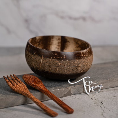 Thenga Geometric Jumbo Coconut Bowl - 900 ml