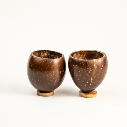 Coconut Shell Cup | Natural & Handmade ( Set of 2 )