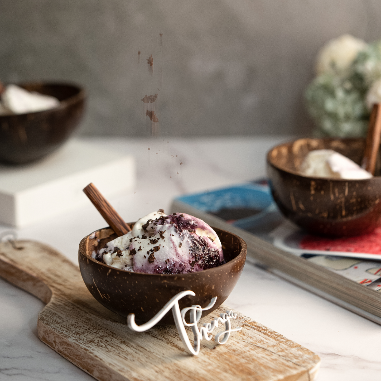 Mini Coconut Bowl /Shell + Spoon (Set of 2, 110 ml)