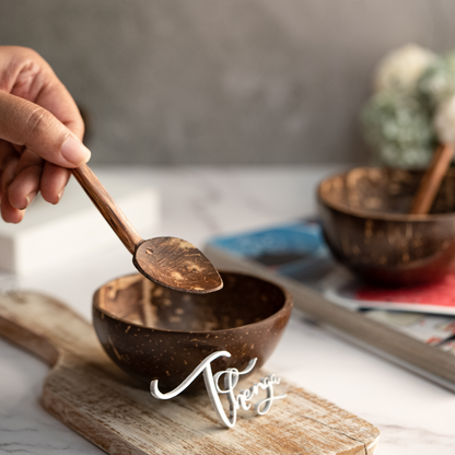 Mini Coconut Bowl /Shell + Spoon (Set of 2, 110 ml)