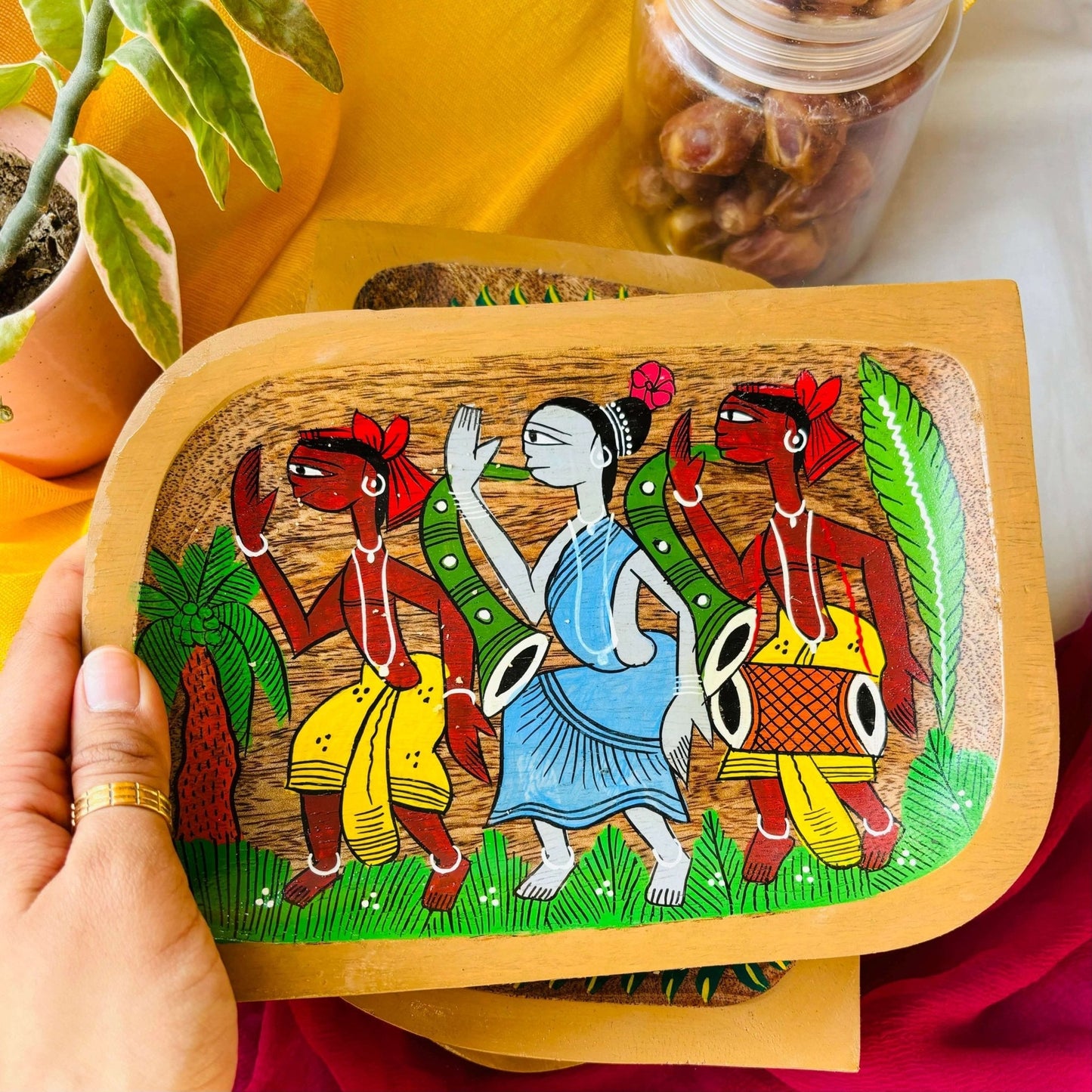 Raag - Rectangle Wood Platter / Trinket Tray