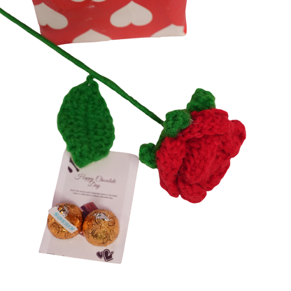 Handcrafted Red Crochet Rose – Forever Flower Décor | ArteCasa