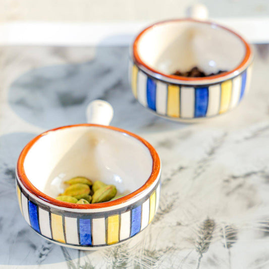 Mini chutney bowl set of 2 with handle