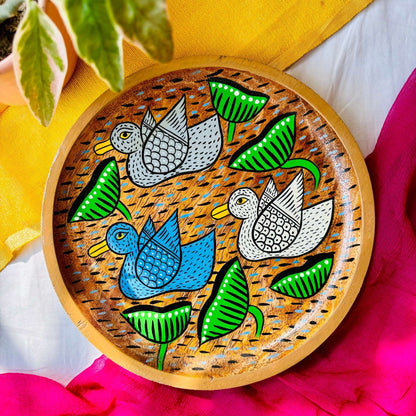 Saras - Round Wood Platter / Trinket Tray