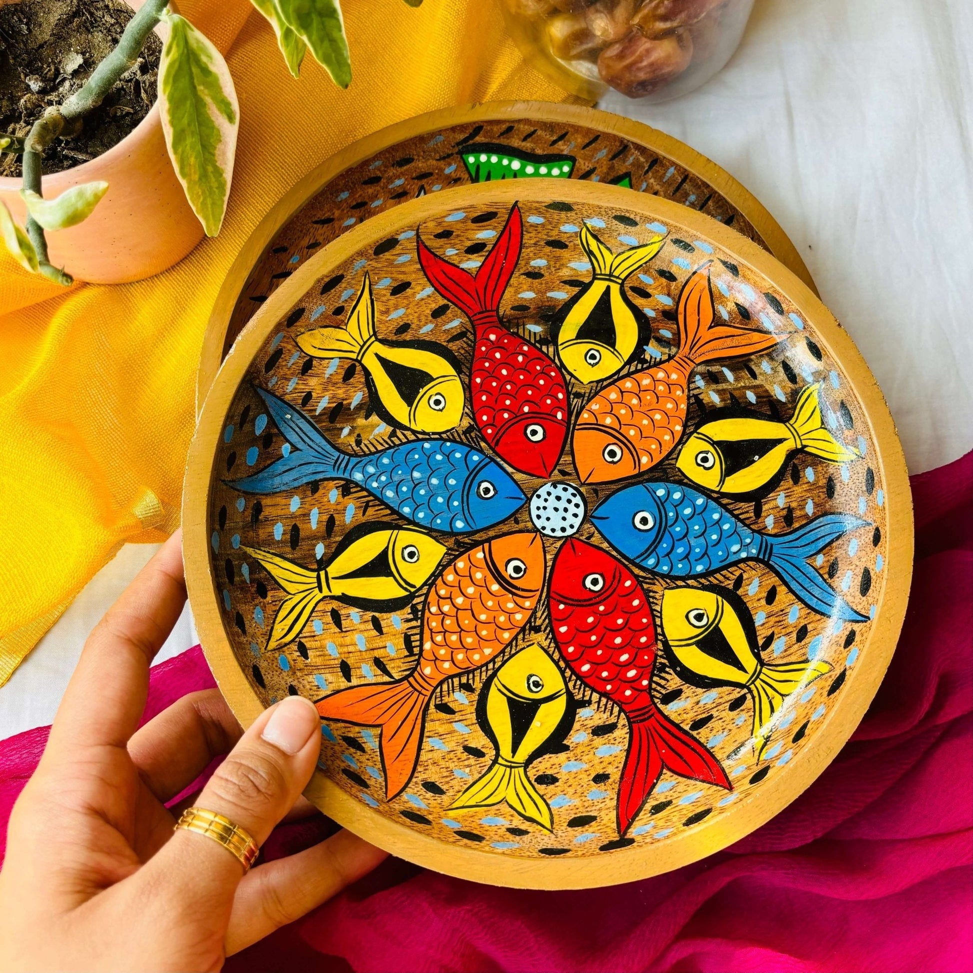 Taal Round Wood Platter Trinket Tray – Banjara Market