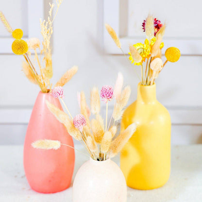 Earthy Essential vase set of 3 with dried bunches