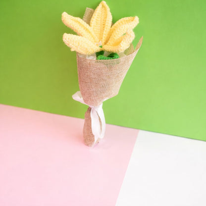 Handcrafted Crochet Lily – Yellow Forever Flower | ArteCasa